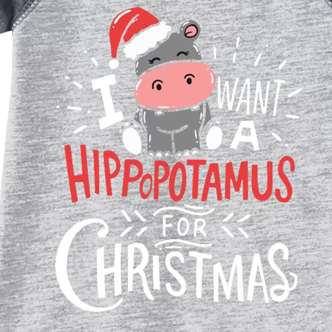 I Want A Hippopotamus For Christmas Funny Cute Infant Baby Jersey Bodysuit