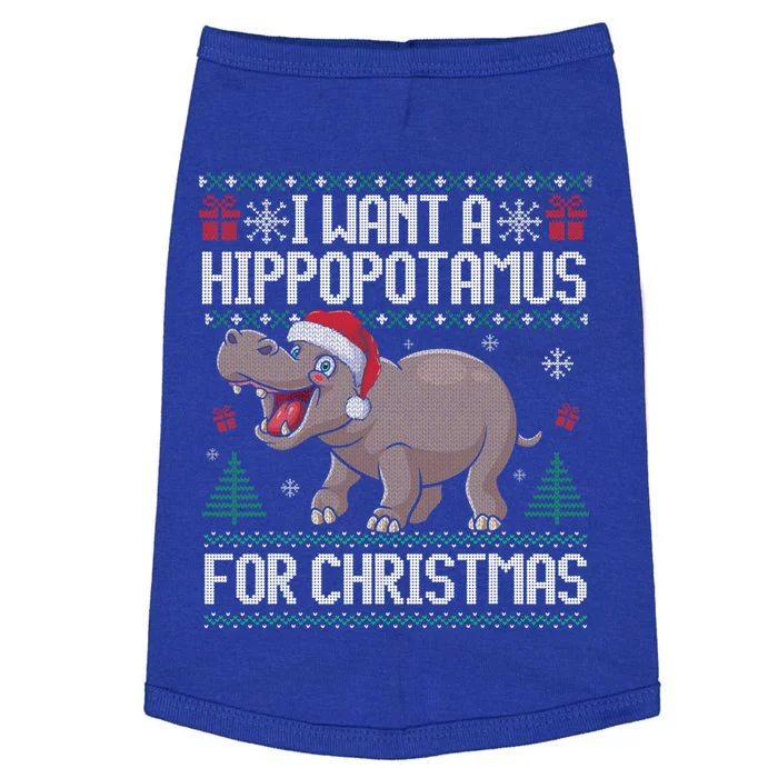 I Want A Hippopotamus For Christmas Ugly Xmas Sweater Hippo Gift Doggie Tank