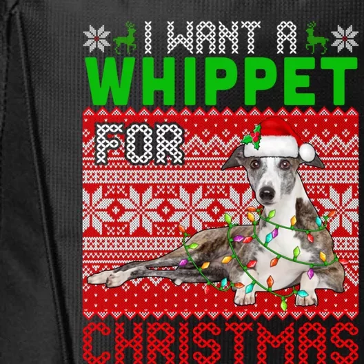 I Want A Whippet For Christmas Santa Dog Lover Owner Great Gift City Backpack