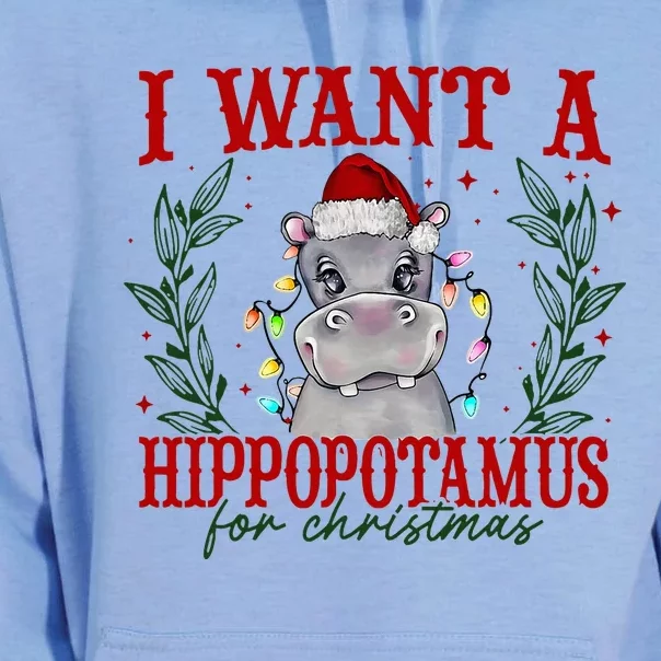 I Want A Hippopotamus For Christmas Xmas Hippo Lover Unisex Surf Hoodie