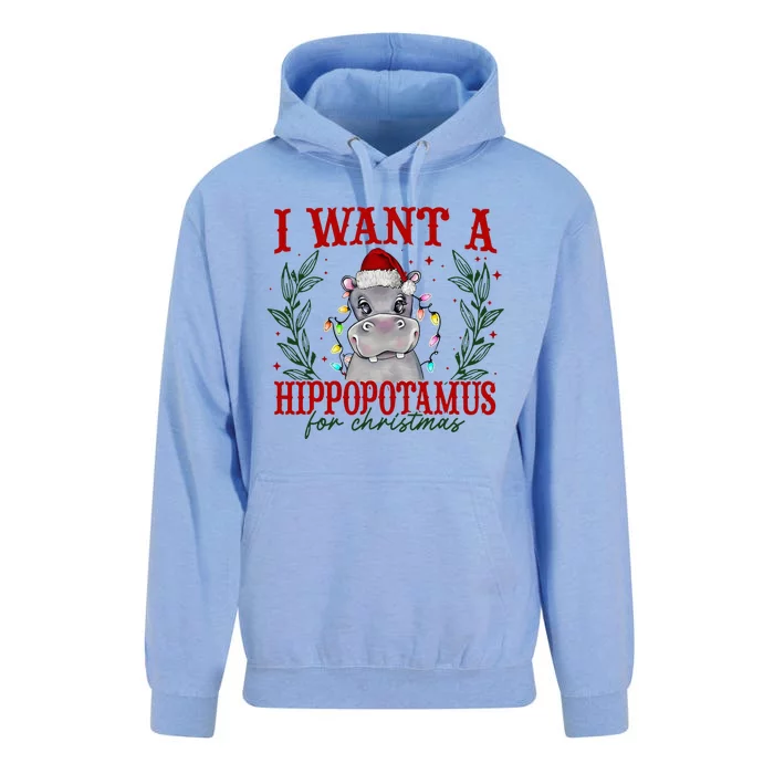 I Want A Hippopotamus For Christmas Xmas Hippo Lover Unisex Surf Hoodie