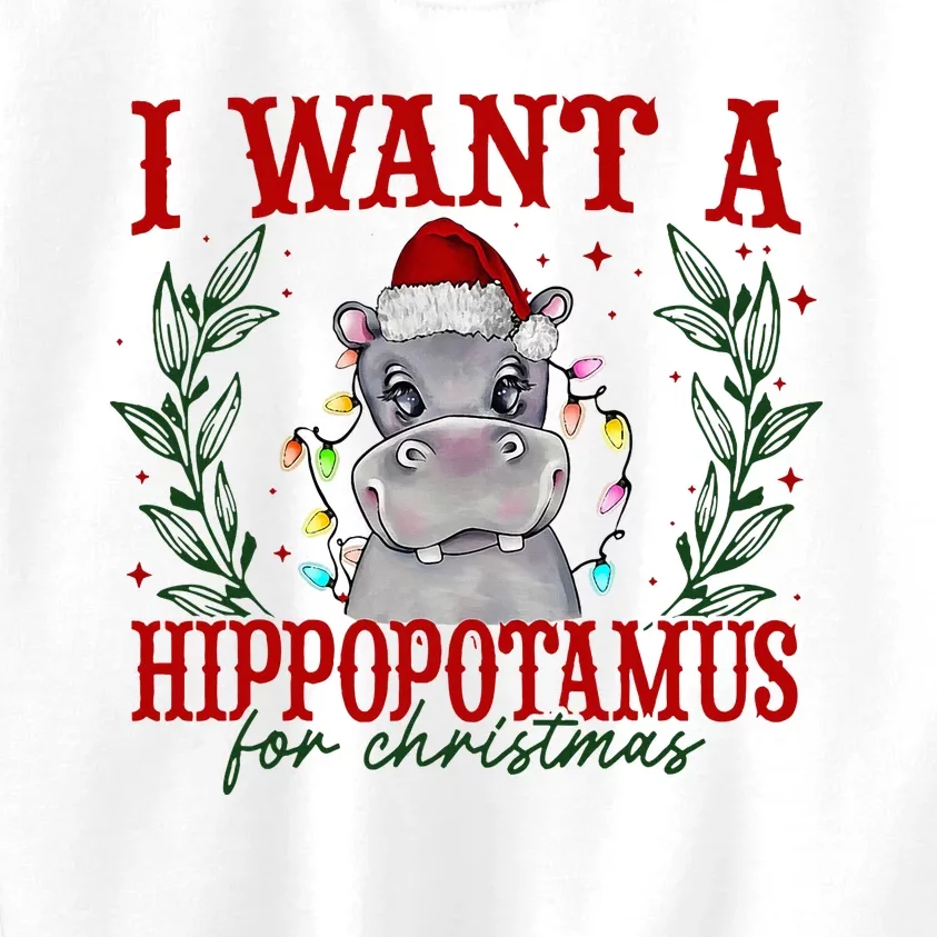 I Want A Hippopotamus For Christmas Xmas Hippo Lover Kids Sweatshirt