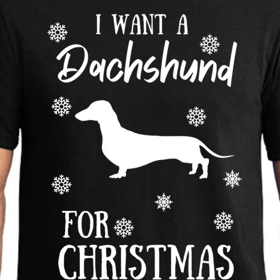 I Want A Dachshund For Christmas Weenie Dog Gift Pajama Set