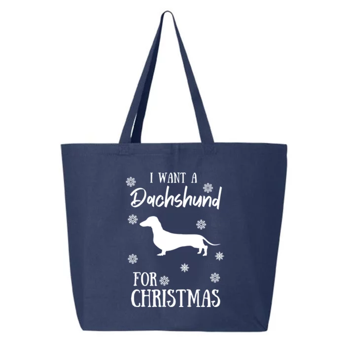 I Want A Dachshund For Christmas Weenie Dog Gift 25L Jumbo Tote