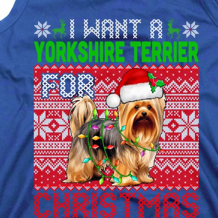 I Want A Yorkshire Terrier For Christmas Santa Dog Lover Gift Tank Top