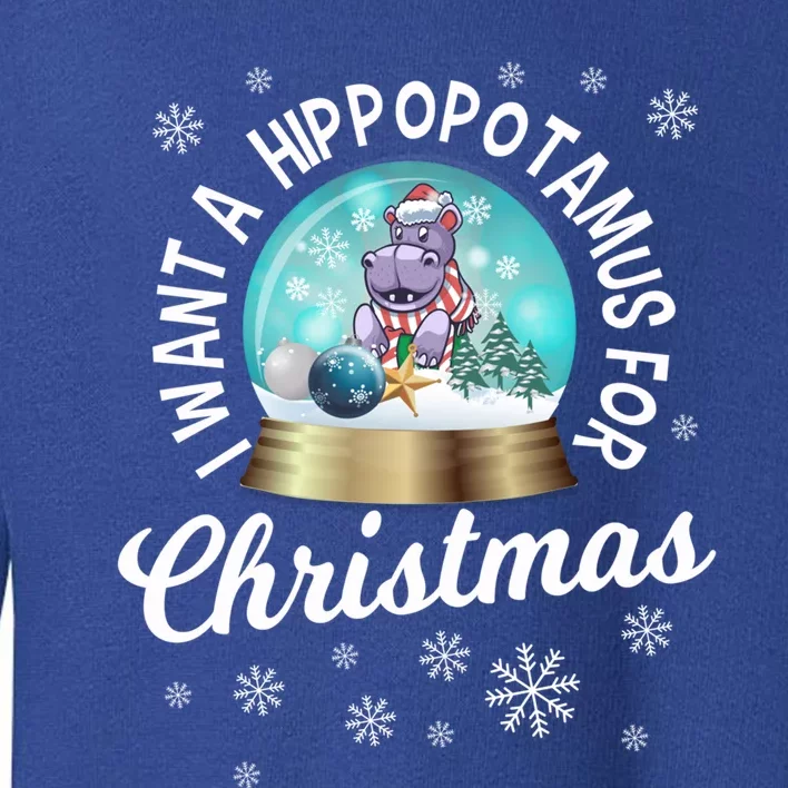 I Want A Hippopotamus For Christmas Xmas Hippo Cute Cool Gift Toddler Sweatshirt