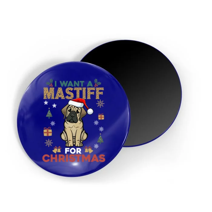 I Want A Mastiff For Christmas Cute Dog Lover Pajama Family Cool Gift Magnet