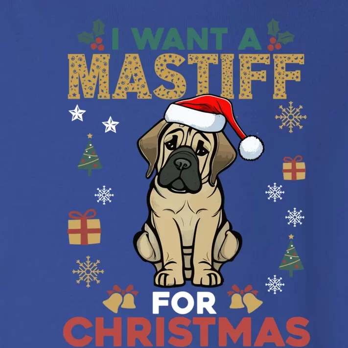 I Want A Mastiff For Christmas Cute Dog Lover Pajama Family Cool Gift Toddler Long Sleeve Shirt