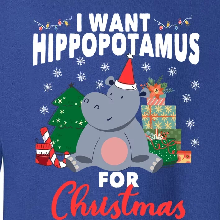 I Want A Hippopotamus For Christmas Xmas Hippo Cute Gift Toddler Sweatshirt