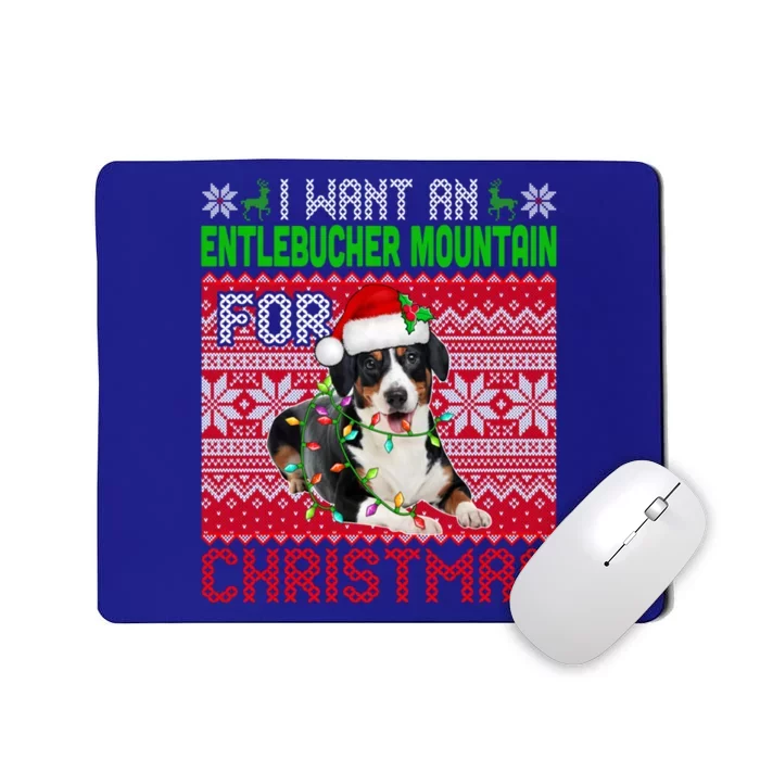 I Want An Entlebucher Mountain For Christmas Santa Dog Lover Cute Gift Mousepad