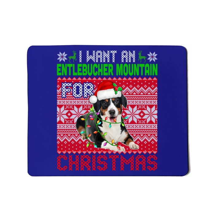 I Want An Entlebucher Mountain For Christmas Santa Dog Lover Cute Gift Mousepad