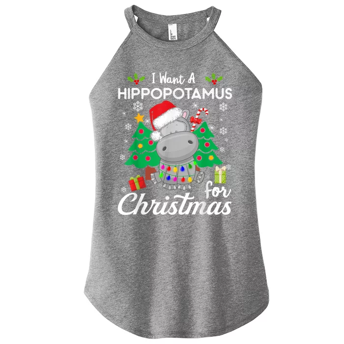 I Want A Hippopotamus For Christmas Xmas Costume Gift Women’s Perfect Tri Rocker Tank