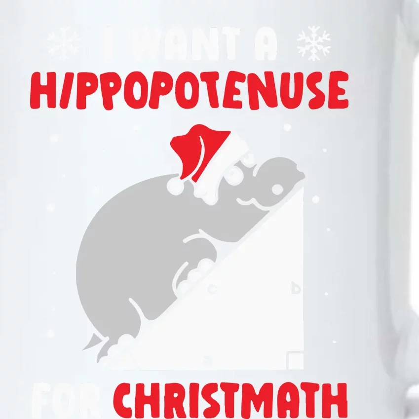 I Want A Hippopotenuse For Christmas Black Color Changing Mug