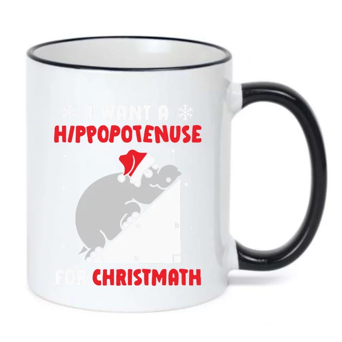 I Want A Hippopotenuse For Christmas Black Color Changing Mug