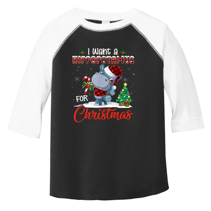 I Want A Hippopotamus For Christmas Hippo Candy Santa Toddler Fine Jersey T-Shirt