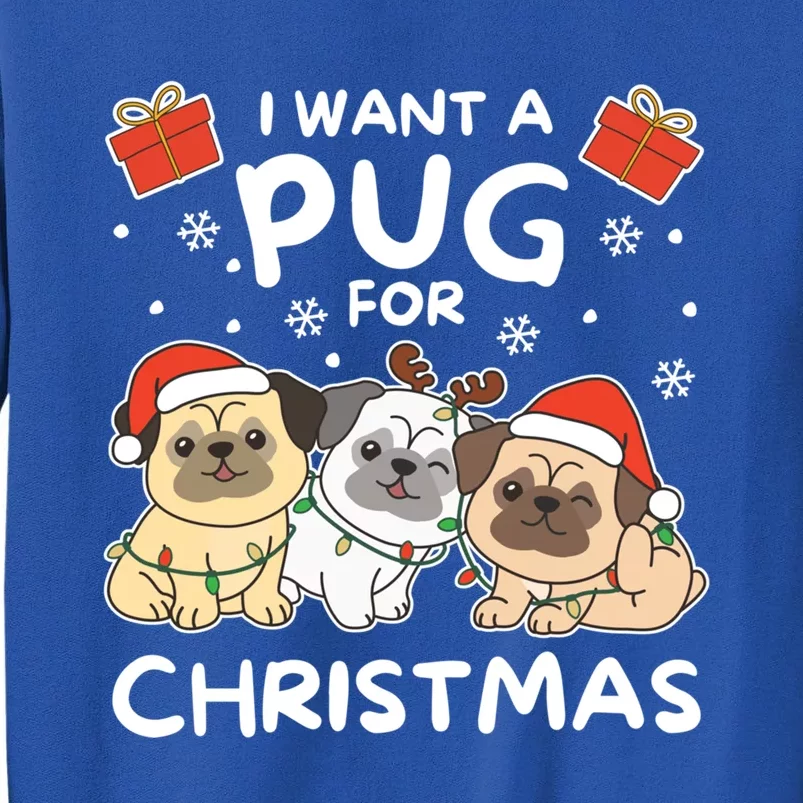 I Want A Pug For Christmas Cute Dogs Cool Gift Sweatshirt