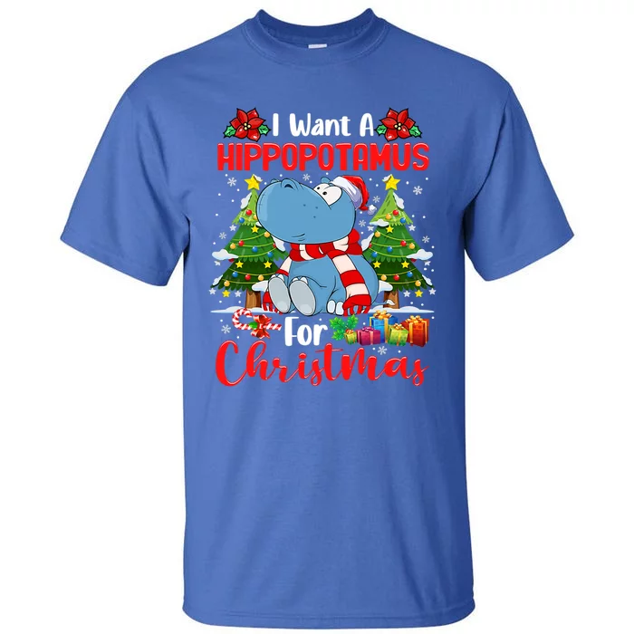 I Want A Hippopotamus For Christmas Xmas Hippo For Cute Gift Tall T-Shirt