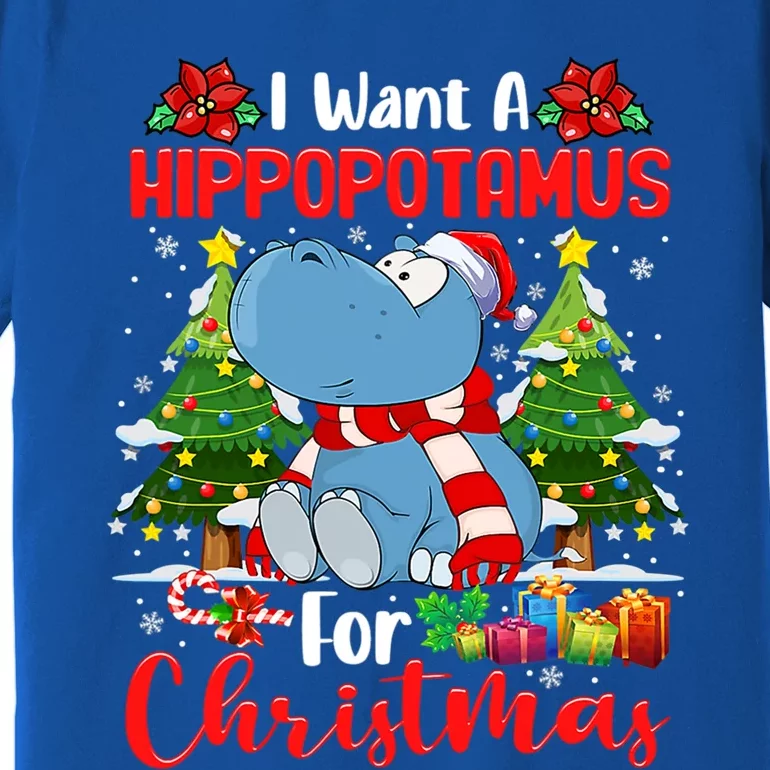 I Want A Hippopotamus For Christmas Xmas Hippo For Cute Gift Premium T-Shirt