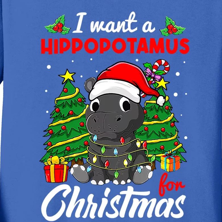 I Want A Hippopotamus For Christmas Xmas Boys Gift Kids Long Sleeve Shirt