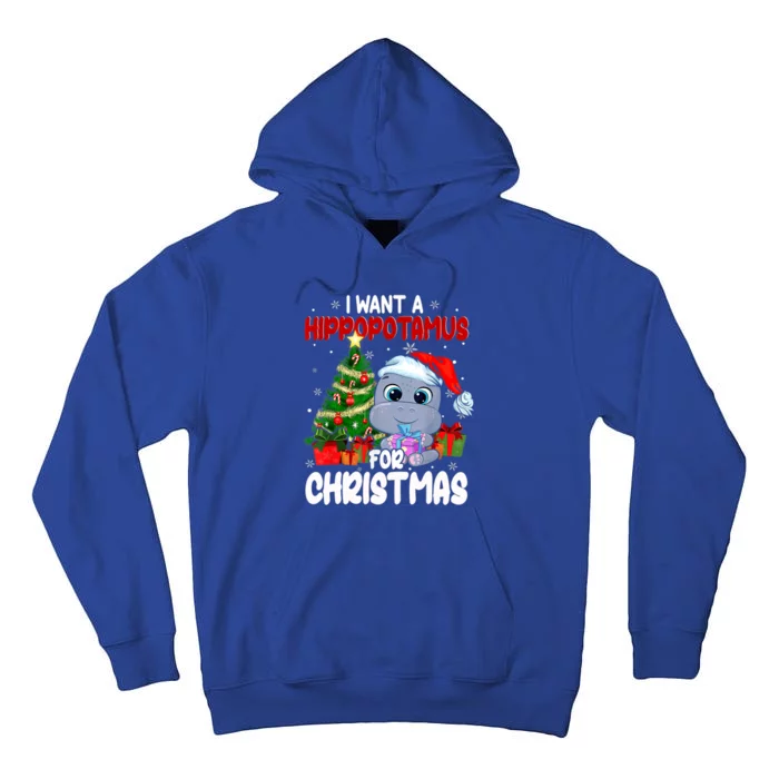 I Want A Hippopotamus For Christmas Xmas Hippo For Funny Gift Tall Hoodie