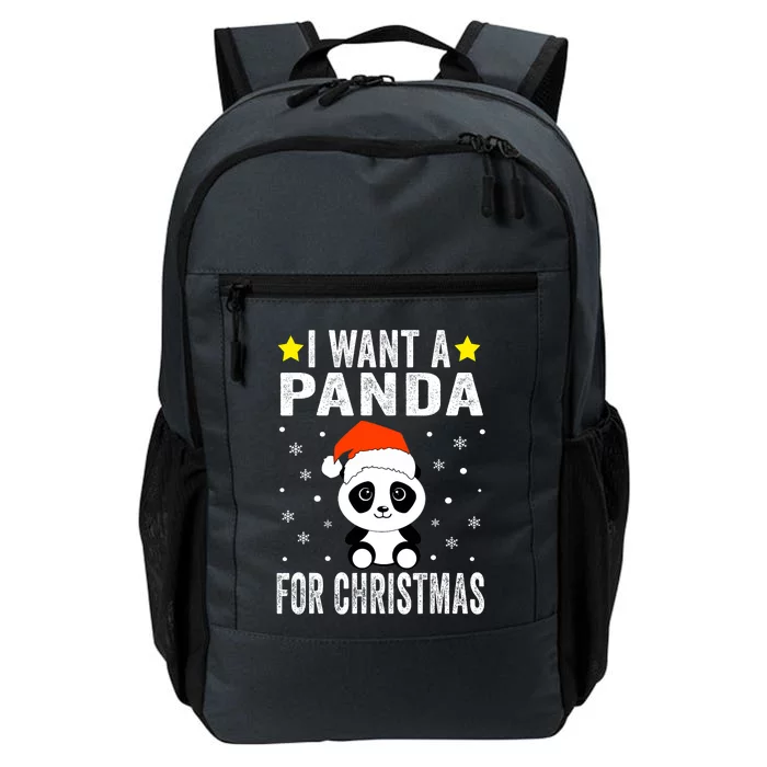 I Want A Panda For Christmas Panda Boys Girls Pajamas Daily Commute Backpack