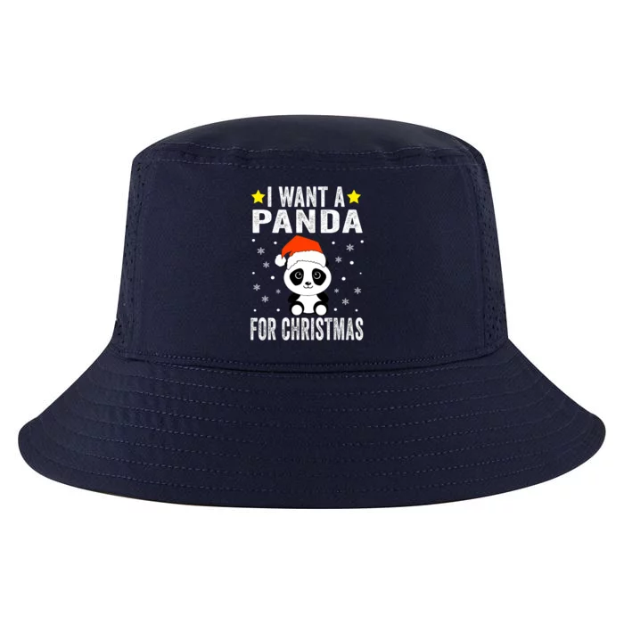 I Want A Panda For Christmas Panda Boys Girls Pajamas Cool Comfort Performance Bucket Hat