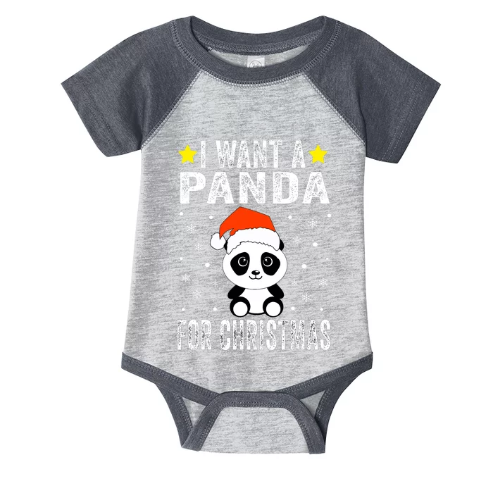 I Want A Panda For Christmas Panda Boys Girls Pajamas Infant Baby Jersey Bodysuit