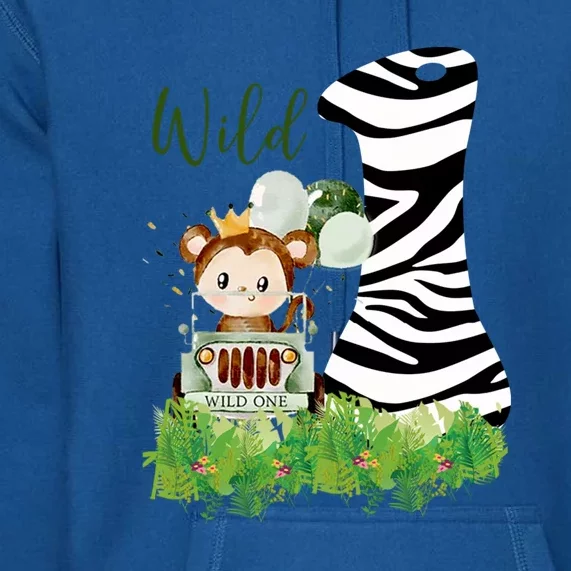 Im Wild And 1 Zoo Theme Birthday Safari Jungle Animal Premium Hoodie