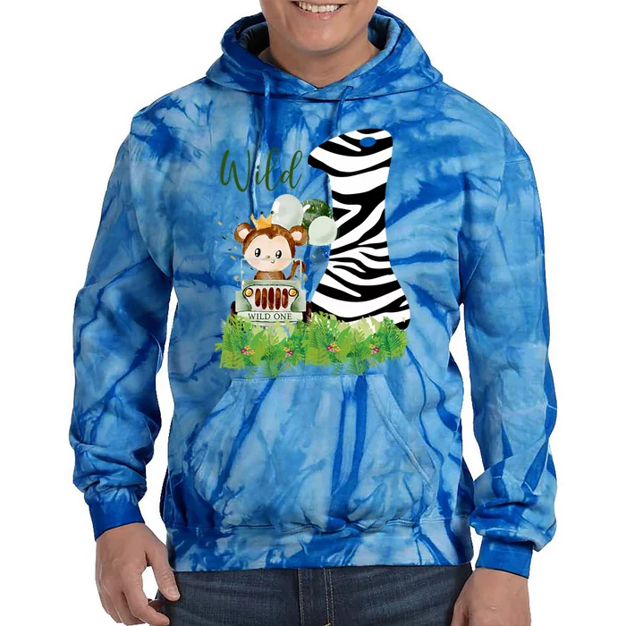 Im Wild And 1 Zoo Theme Birthday Safari Jungle Animal Tie Dye Hoodie