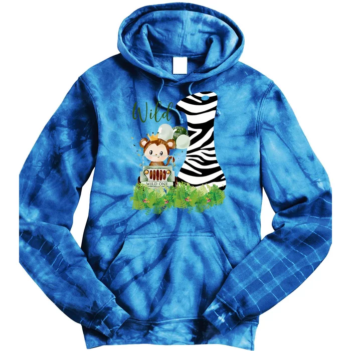 Im Wild And 1 Zoo Theme Birthday Safari Jungle Animal Tie Dye Hoodie