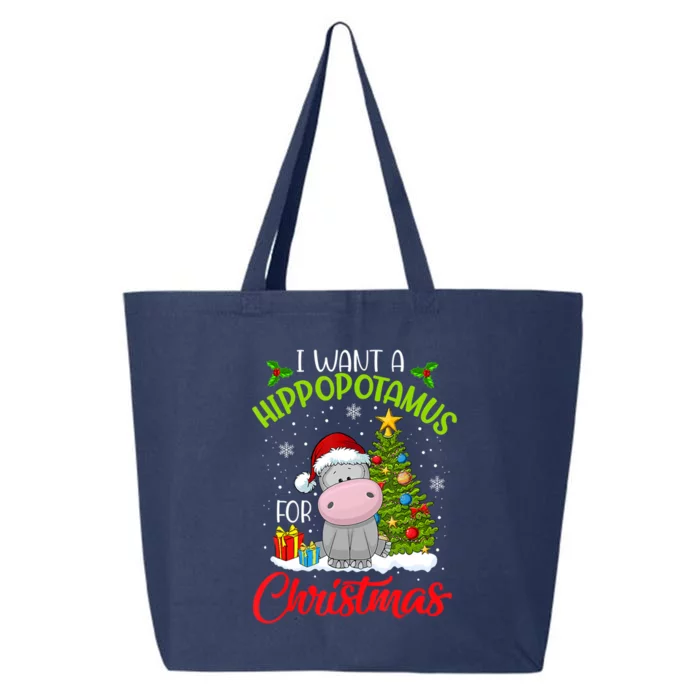 I Want A Hippopotamus For Christmas Xmas Hippo For Funny Gift 25L Jumbo Tote