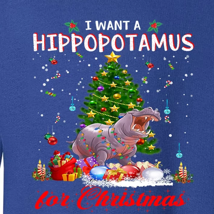 I Want A Hippopotamus For Christmas Xmas Hippo For Funny Gift Toddler Sweatshirt