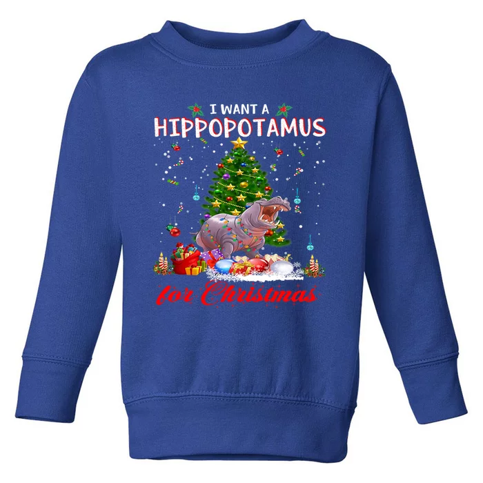 I Want A Hippopotamus For Christmas Xmas Hippo For Funny Gift Toddler Sweatshirt