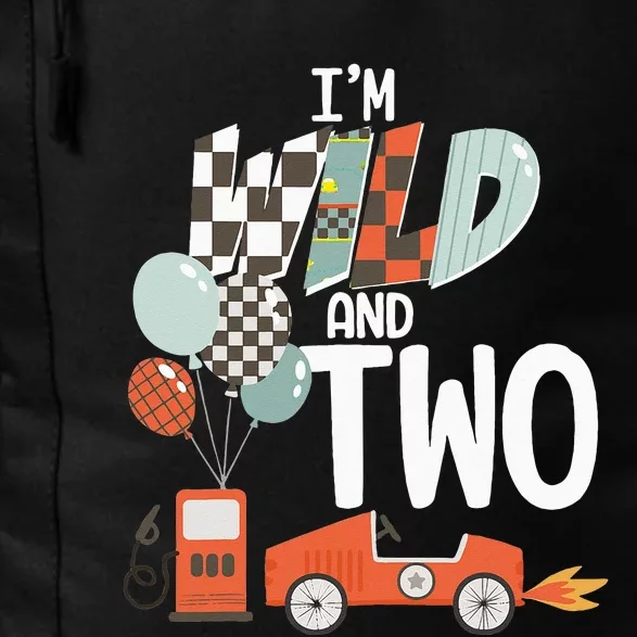 Im Wild And Two Race Car Theme 2nd Birthday Boy Party Kids Daily Commute Backpack