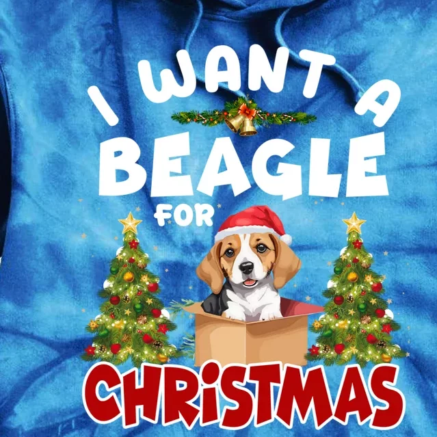 I Want A Beagle For Christmas Funny Beagle Mom Dog Lover Dad Cool Gift Tie Dye Hoodie