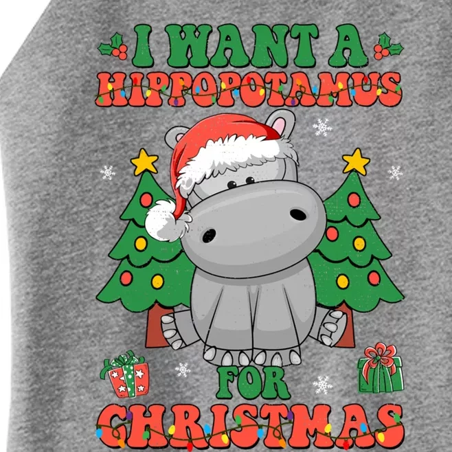 I Want A Hippopotamus For Christmas Xmas Pjs Family Matching Gift Women’s Perfect Tri Rocker Tank