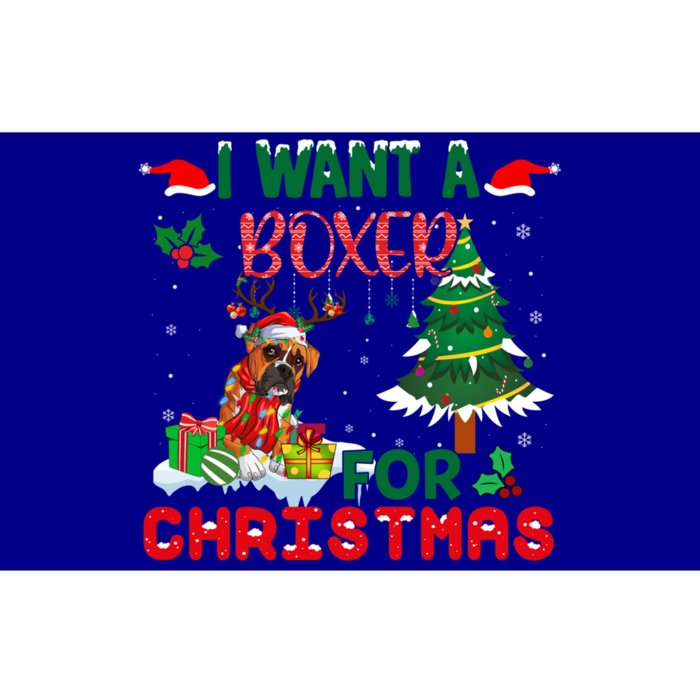 I Want A Boxer Dog For Christmas Xmas Boxer Reindeer Gift Bumper Sticker