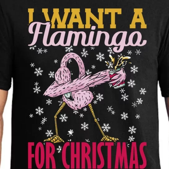 I Want A Flamingo For Christmas Christmas Light Cool Gift Pajama Set