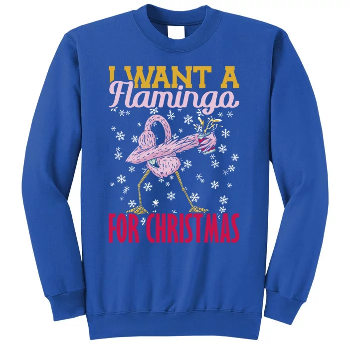 I Want A Flamingo For Christmas Christmas Light Cool Gift Sweatshirt