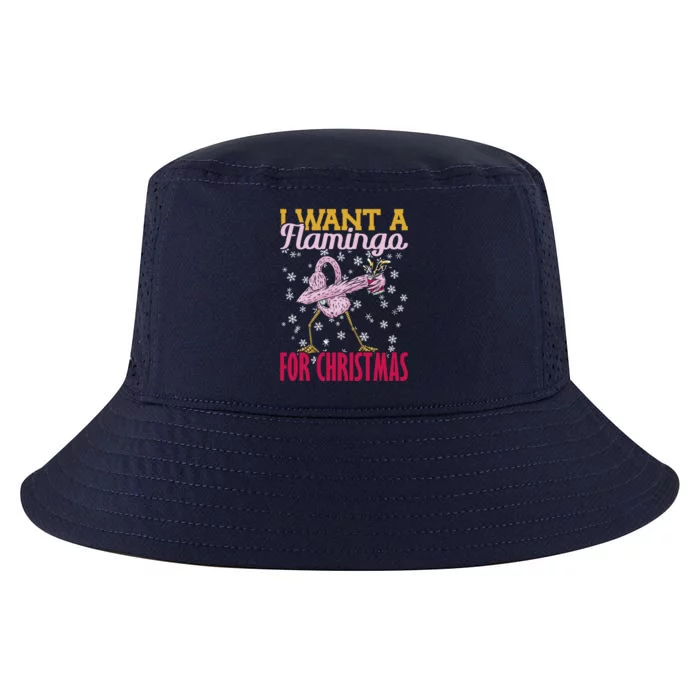 I Want A Flamingo For Christmas Christmas Light Cool Gift Cool Comfort Performance Bucket Hat