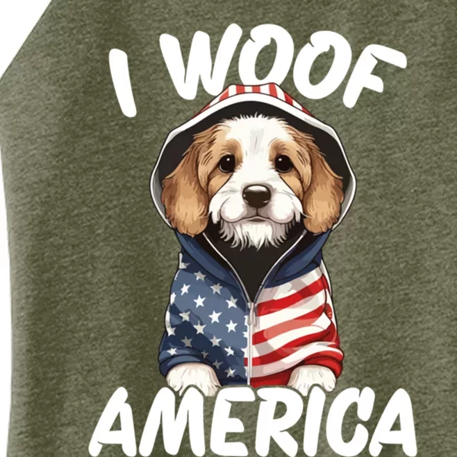 I Woof America Gift Women’s Perfect Tri Rocker Tank