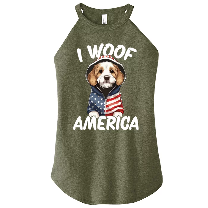 I Woof America Gift Women’s Perfect Tri Rocker Tank