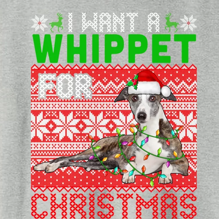 I Want A Whippet For Christmas Santa Dog Lover Owner Gift Women's Crop Top Tee