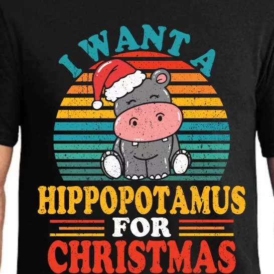 I Want A Hippopotamus For Christmas Funny Hippo Pajamas Xmas Gift Pajama Set