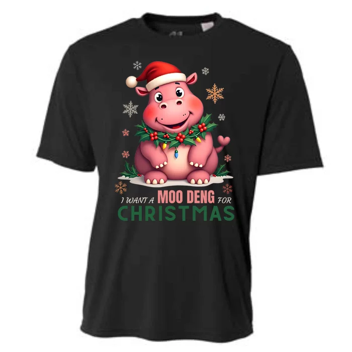 I Want A Moo Deng For Christmas Cooling Performance Crew T-Shirt