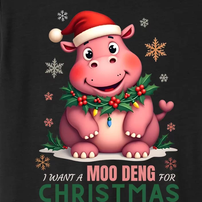 I Want A Moo Deng For Christmas ChromaSoft Performance T-Shirt