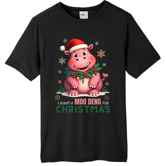 I Want A Moo Deng For Christmas ChromaSoft Performance T-Shirt