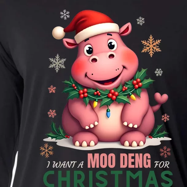 I Want A Moo Deng For Christmas Cooling Performance Long Sleeve Crew