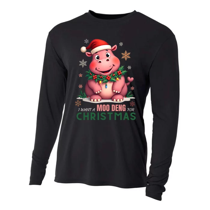 I Want A Moo Deng For Christmas Cooling Performance Long Sleeve Crew