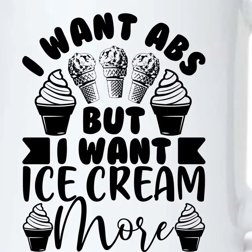 I Want Abs But I Want Ice Cream More Black Color Changing Mug